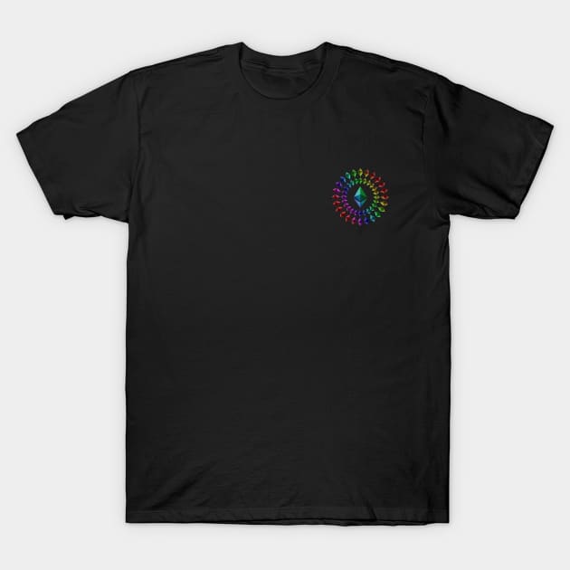 Ethereum – Circle Small Logo – Rainbow T-Shirt by felixbunny